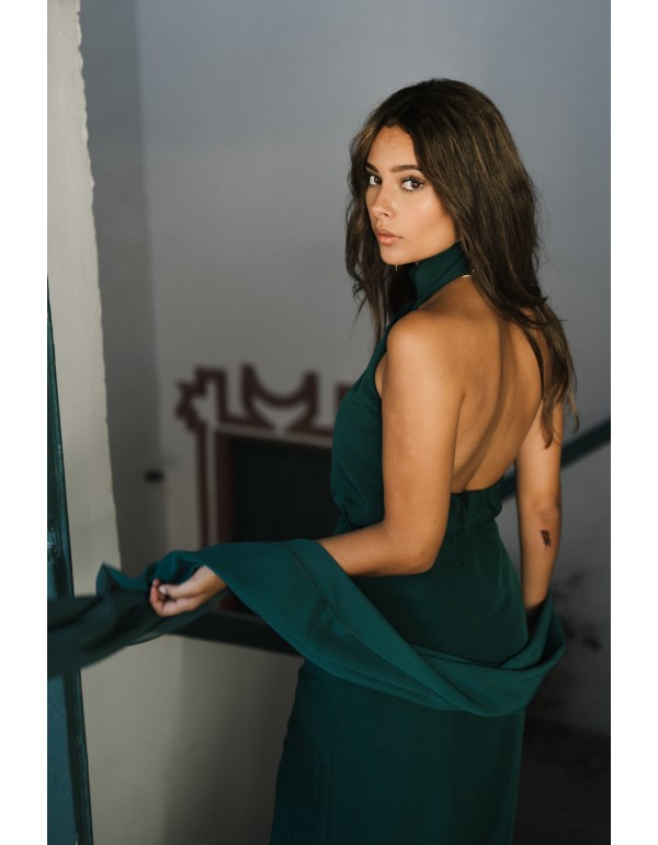 Robe de soirée longue avec encolure dos nu et dos ouvert 2