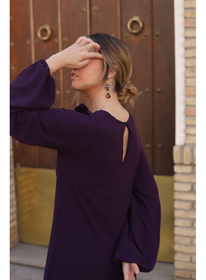 Eggplant long guest dress