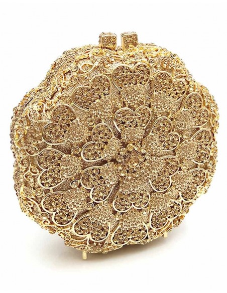 Flower-shaped jewellery clutch with crystals Lauren Lynn London Accessories - 2  Flower-shaped jewellery clutch with crystals Lauren Lynn London Accessories - 2