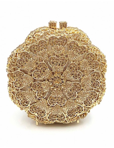 Flower-shaped jewellery clutch with crystals Lauren Lynn London Accessories - 1  Flower-shaped jewellery clutch with crystals Lauren Lynn London Accessories - 1
