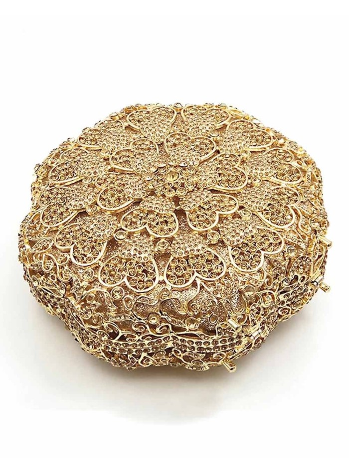 Flower-shaped jewellery clutch with crystals Lauren Lynn London Accessories - 4