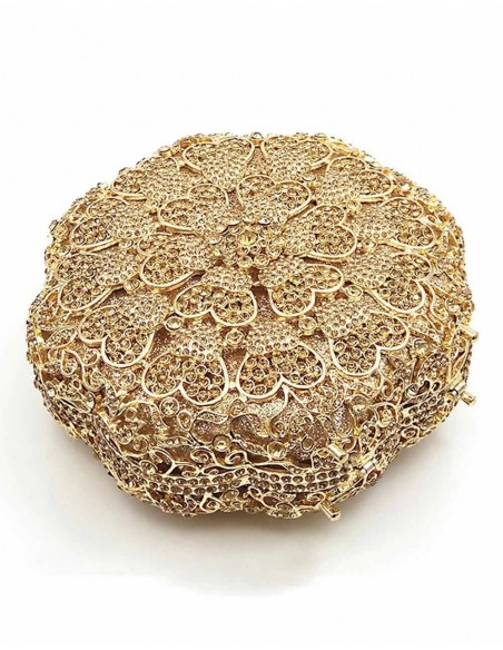 Flower-shaped jewellery clutch with crystals Lauren Lynn London Accessories - 4  Flower-shaped jewellery clutch with crystals Lauren Lynn London Accessories - 4