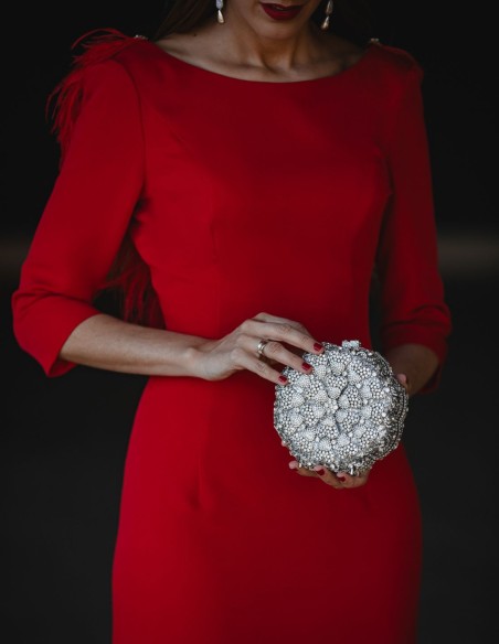 Clutch joya en forma de flor con cristales Clutch joya en forma de flor con cristales