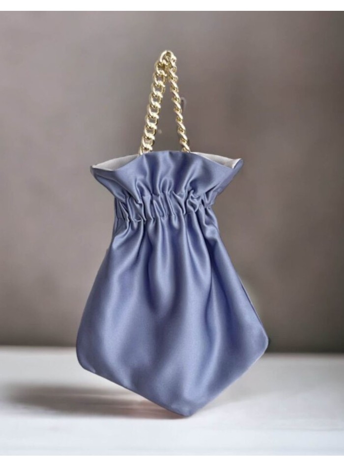 Sac de fête lisse avec chaîne courte tressée et...