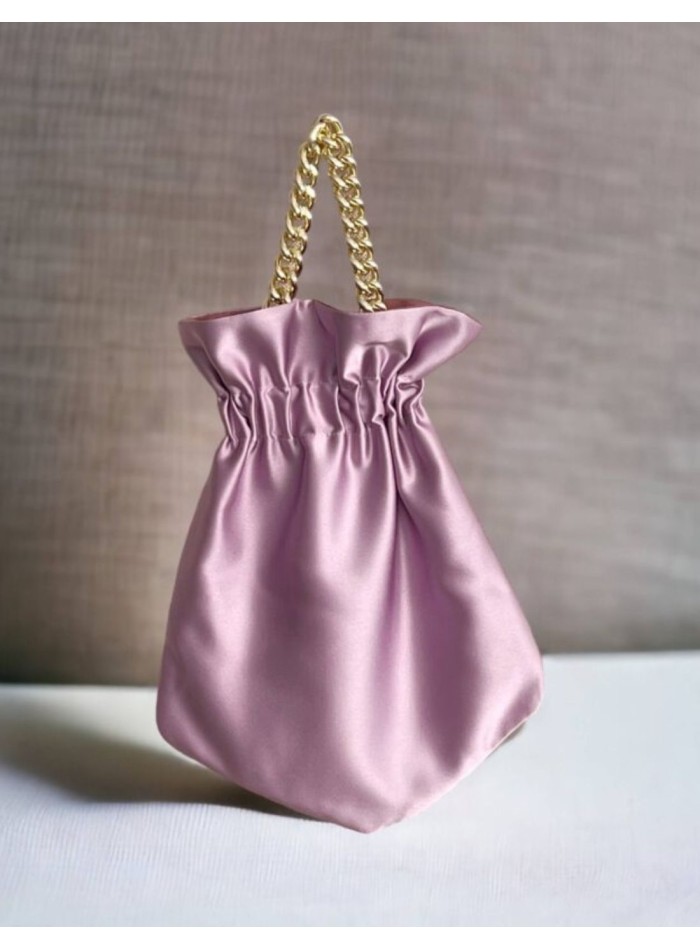 Sac de fête lisse avec chaîne courte tressée et...