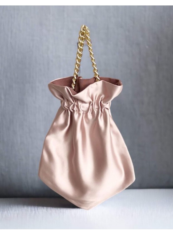 Sac de fête lisse avec chaîne courte tressée et...
