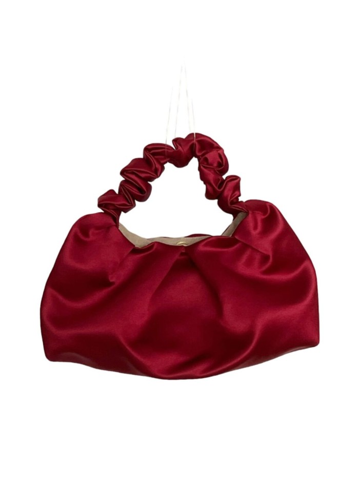 Satin satin crinkled party clutch bag