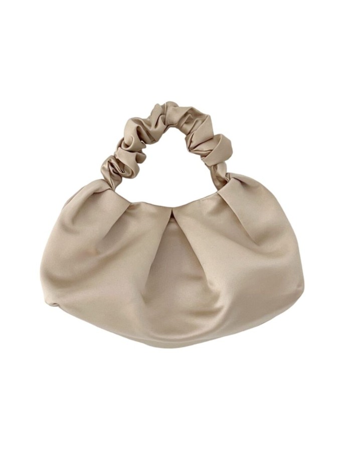 Satin satin crinkled party clutch bag