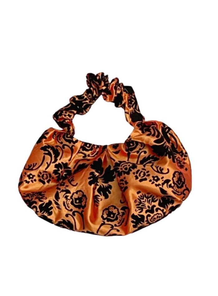 Bolso de fiesta arrugado de tafetán estampado