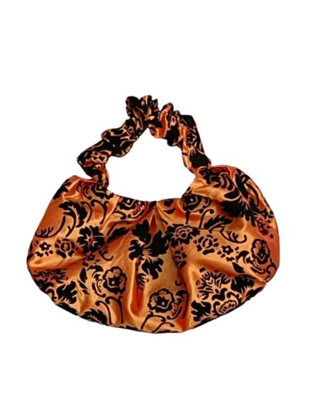 Bolso de fiesta arrugado de tafetán estampado
