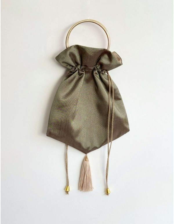 Party pump with golden and taffeta handle 2