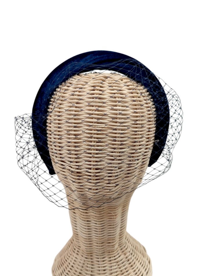 Navy blue quilted guest headband