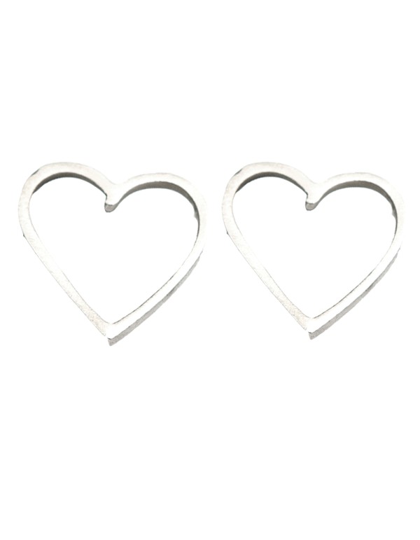 Heart-shaped earrings in silver