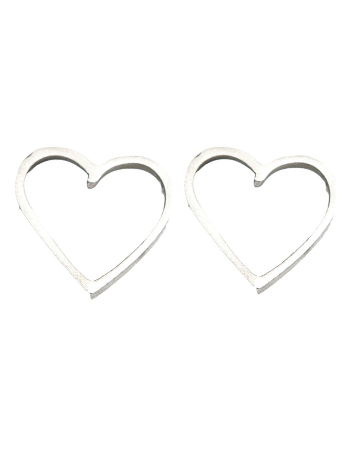 Pendientes en forma de corazón plateados de Eme Jewels