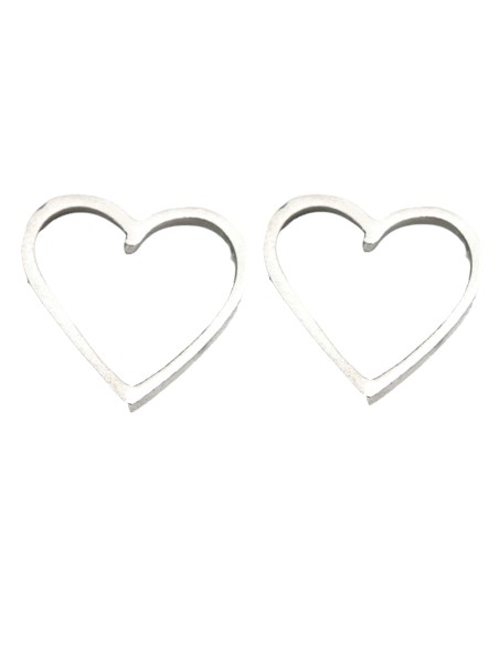 Pendientes en forma de corazón plateados de Eme Jewels Pendientes en forma de corazón plateados de Eme Jewels