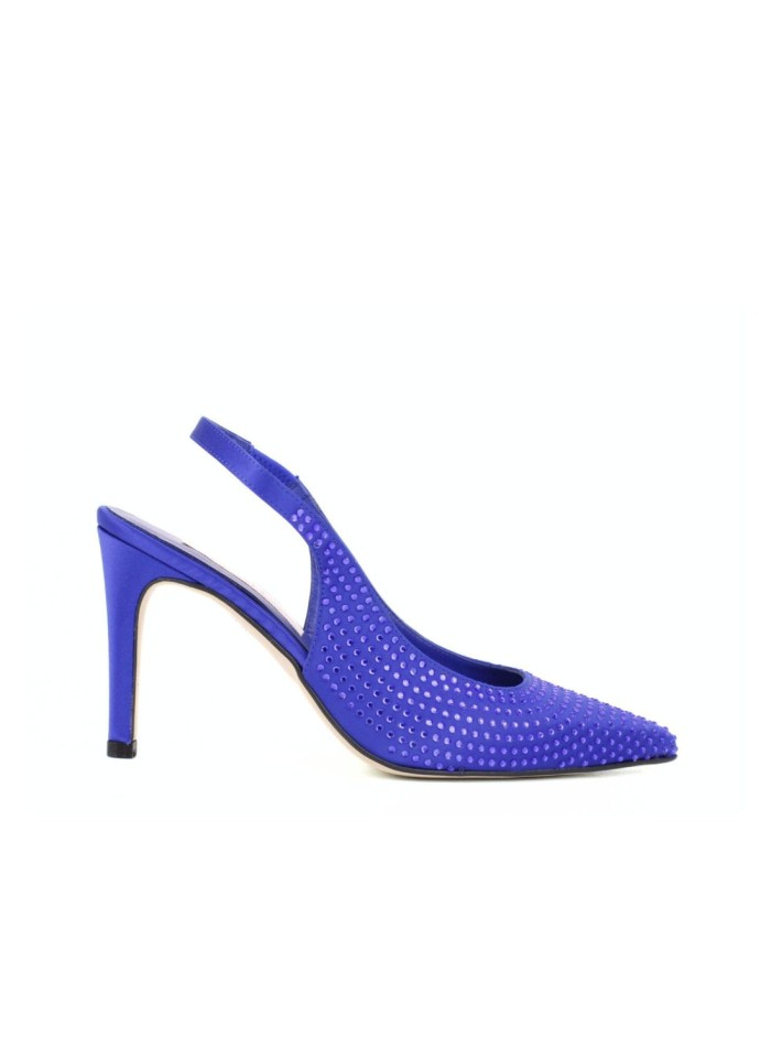 High heeled pumps in klein blue with glitter