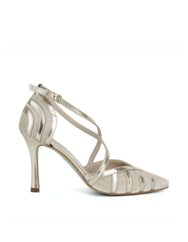 Chaussures à talons fins en velours avec lanières croisées