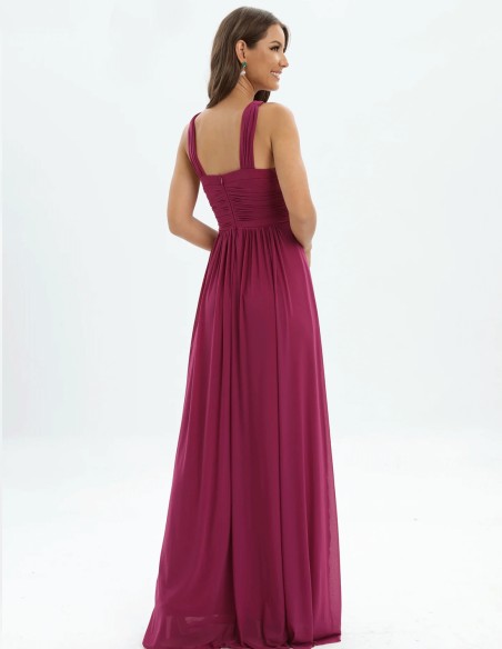 Evening Dress with Halter Neckline and Rhinestone Detailing