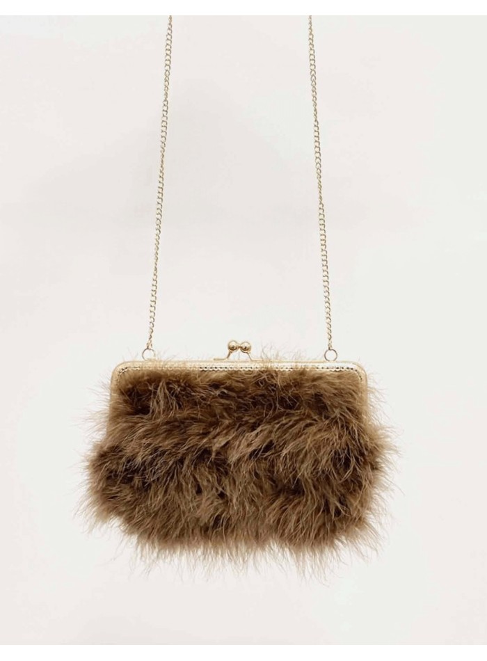 Hand bag with ostrich feathers