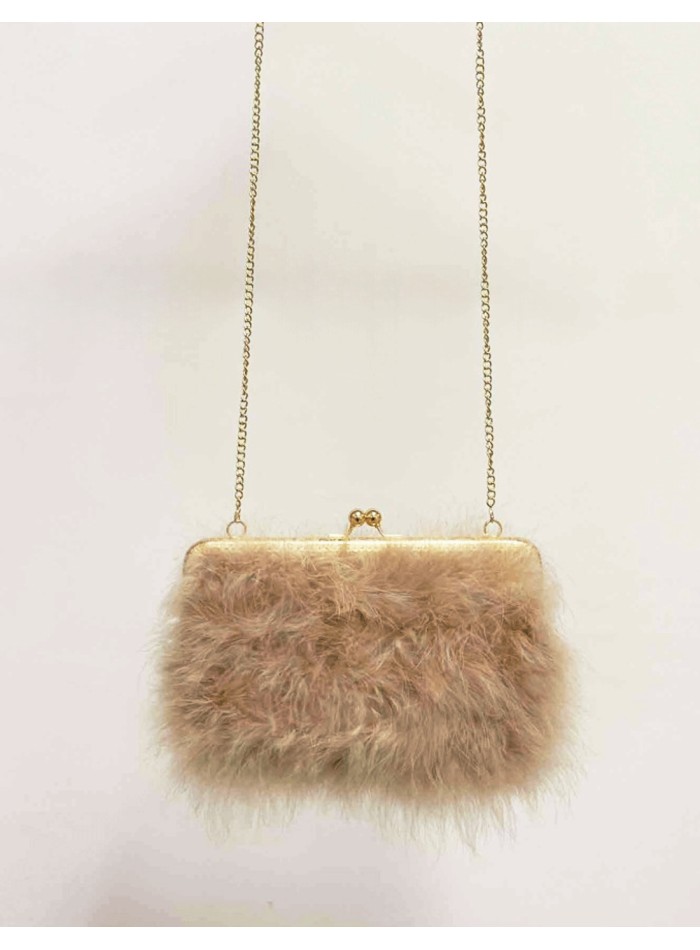 Bolso de mano con plumas de avestruz