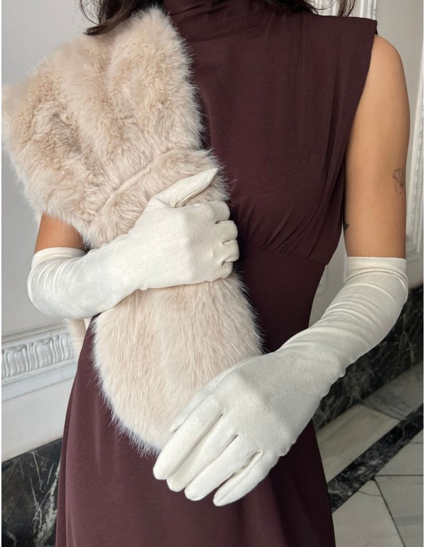 Long suede gloves for guests