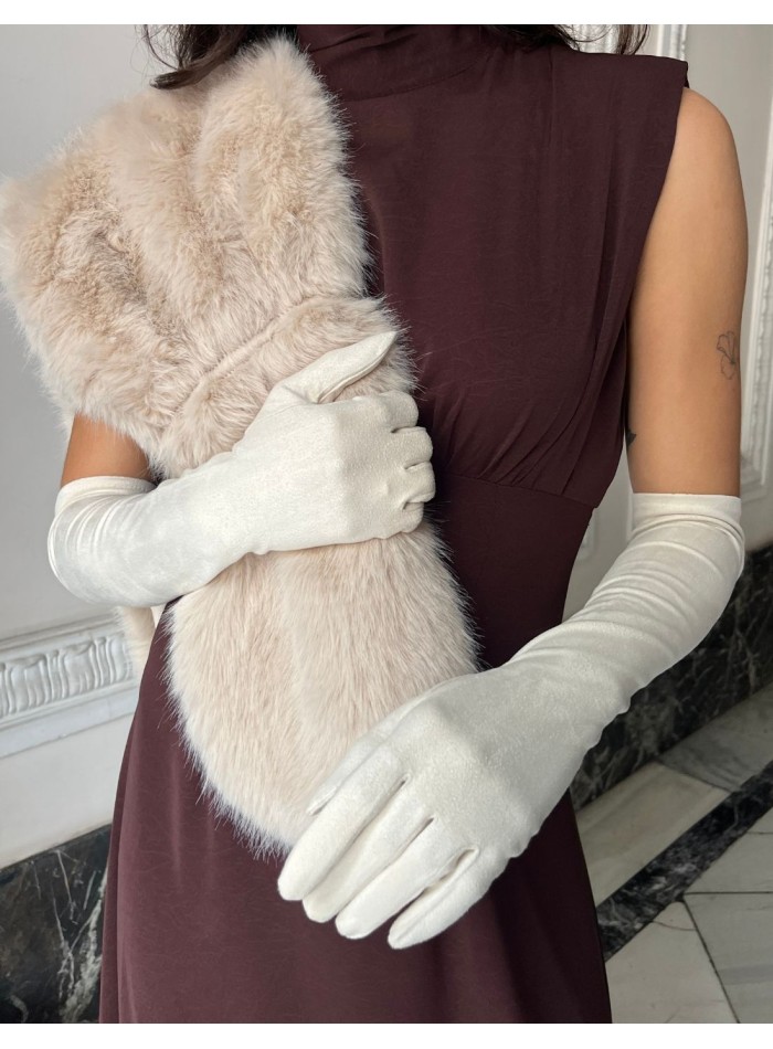 Guantes de antelina largos para invitada