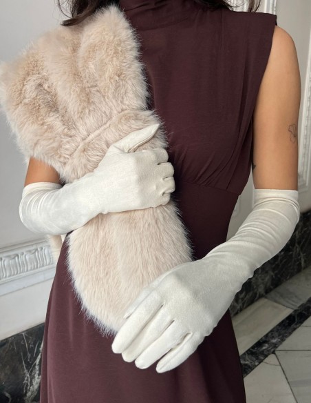 Guantes de antelina largos para invitada Guantes de antelina largos para invitada