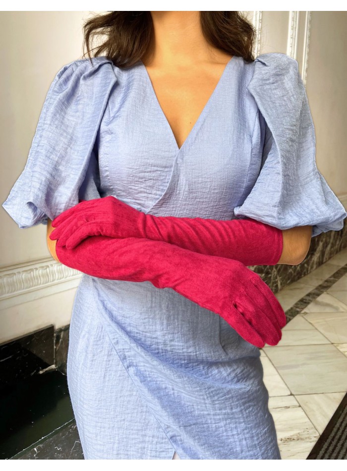 Guantes de antelina largos para invitada