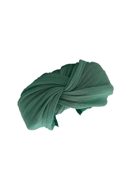 Water green knotted headband