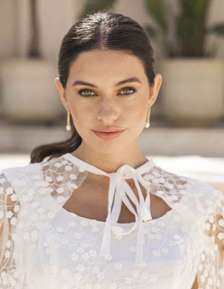 Longues boucles d'oreilles avec cristaux et perles