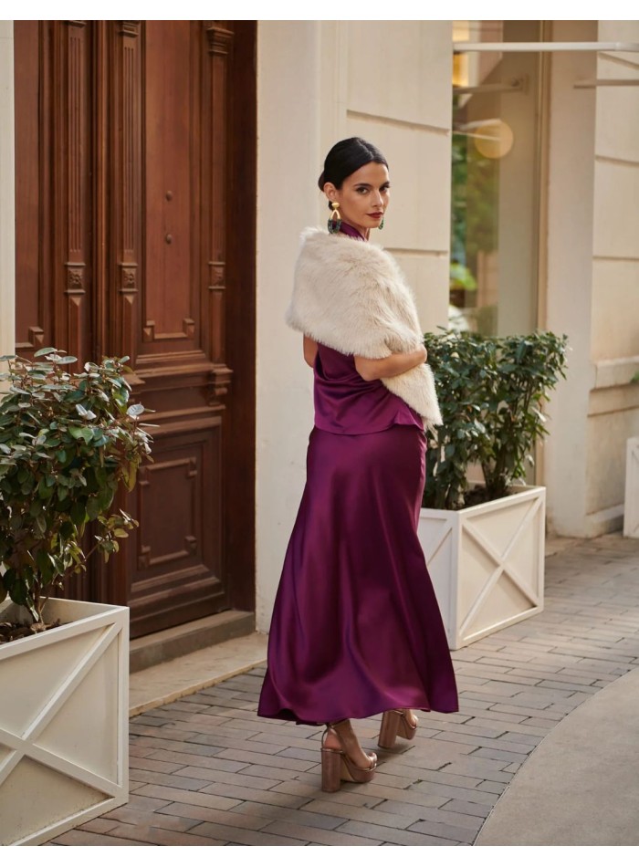 copy of Top d'invité à col licou en satin vert