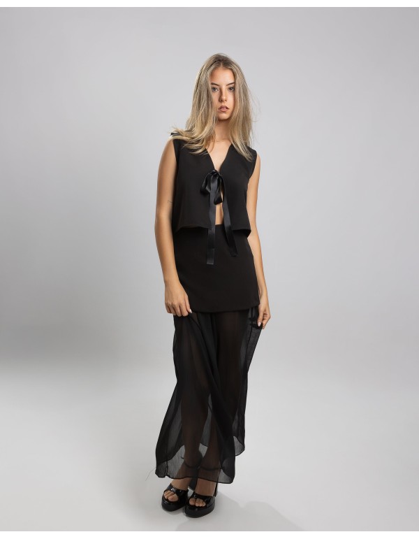 Top de fiesta color negro con cierre lazo 2