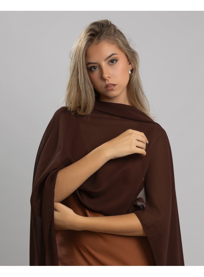 Chocolate brown chiffon scarf