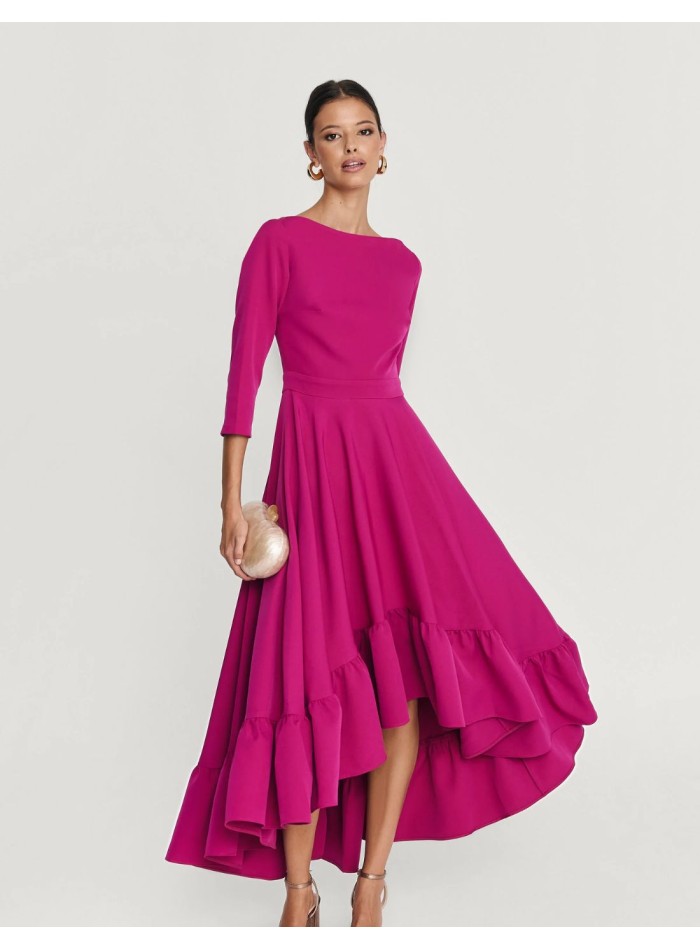 Robe de soirée midi avec dos ouvert - Invitada Perfecta