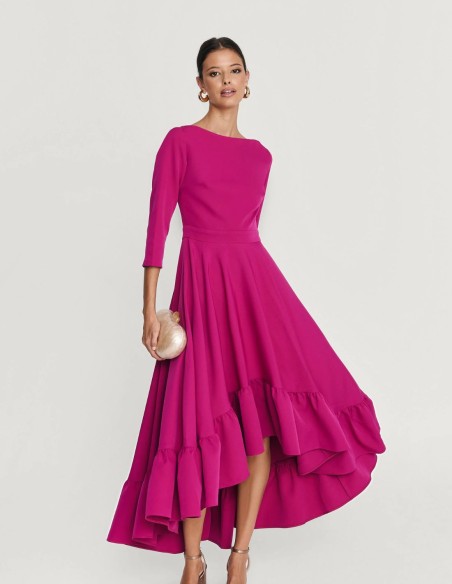 Robe de soirée midi avec dos ouvert - Invitada Perfecta
