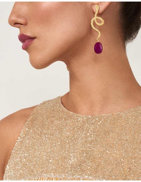 Maxi earrings with ruby stone- thar LAVANI - 2