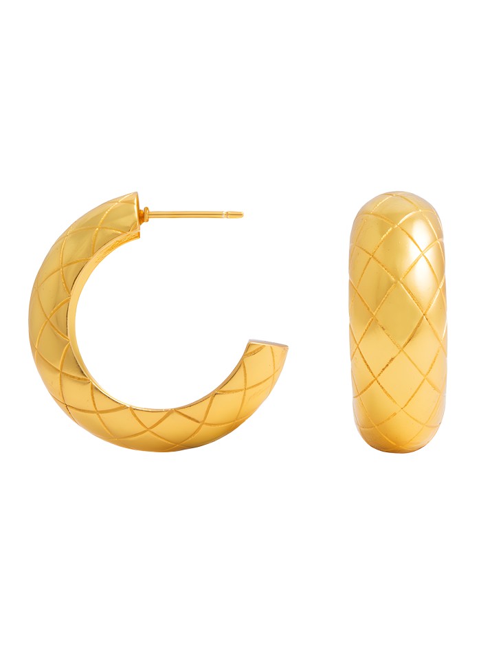 Wide crocodile print hoop earrings