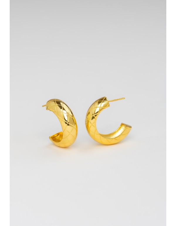 Wide crocodile print hoop earrings 2