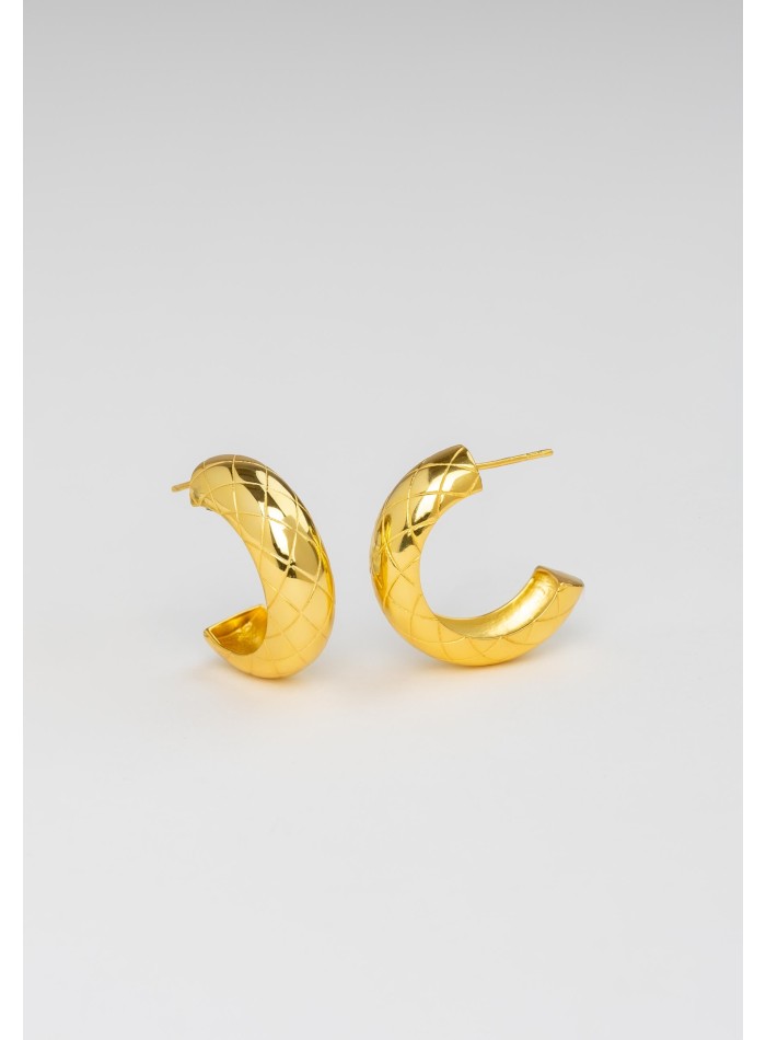 Pendientes de aro ancho estampado cocodrilo