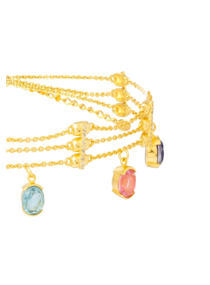 Gold choker with multicolored rhinestones