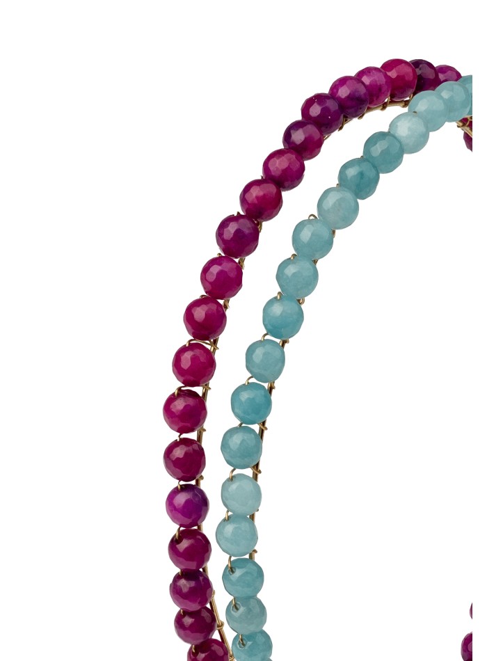 Bandeau double avec perles d'agate