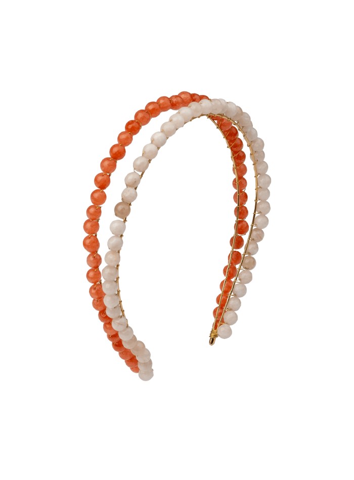 Double orange and white party headband