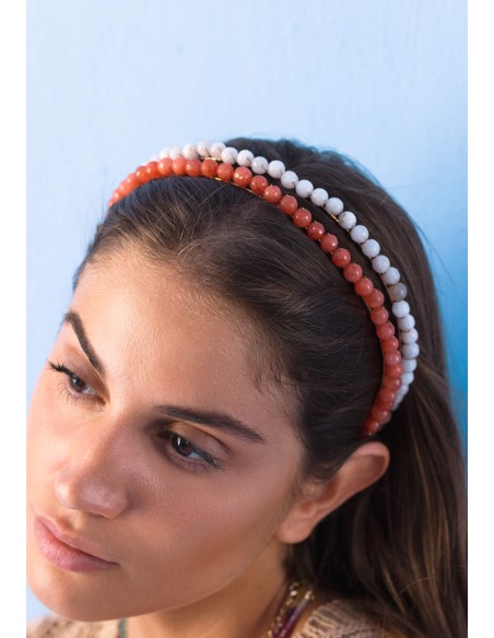 Diadema de fiesta doble naranja y blanco