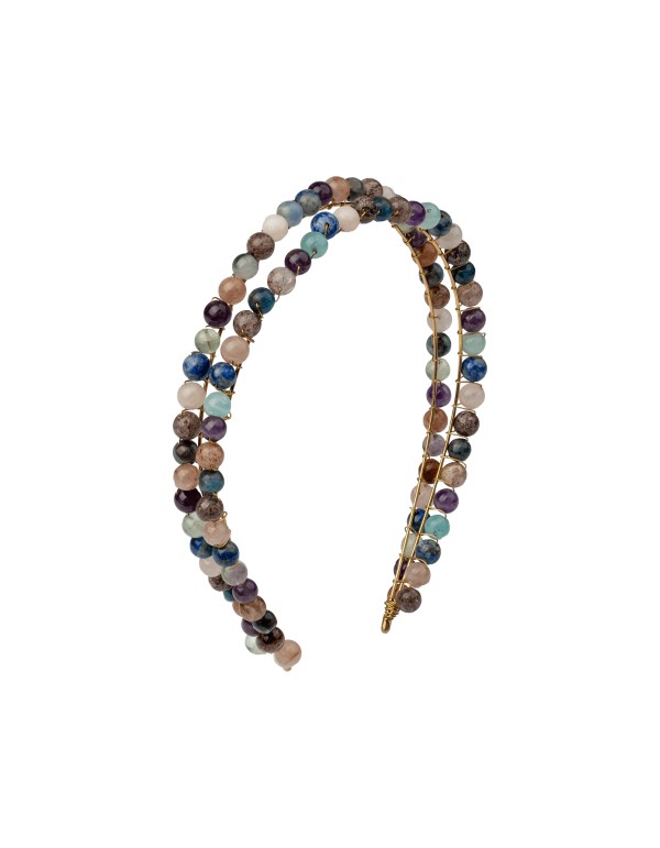 Diadema de fiesta doble multicolor con bolitas