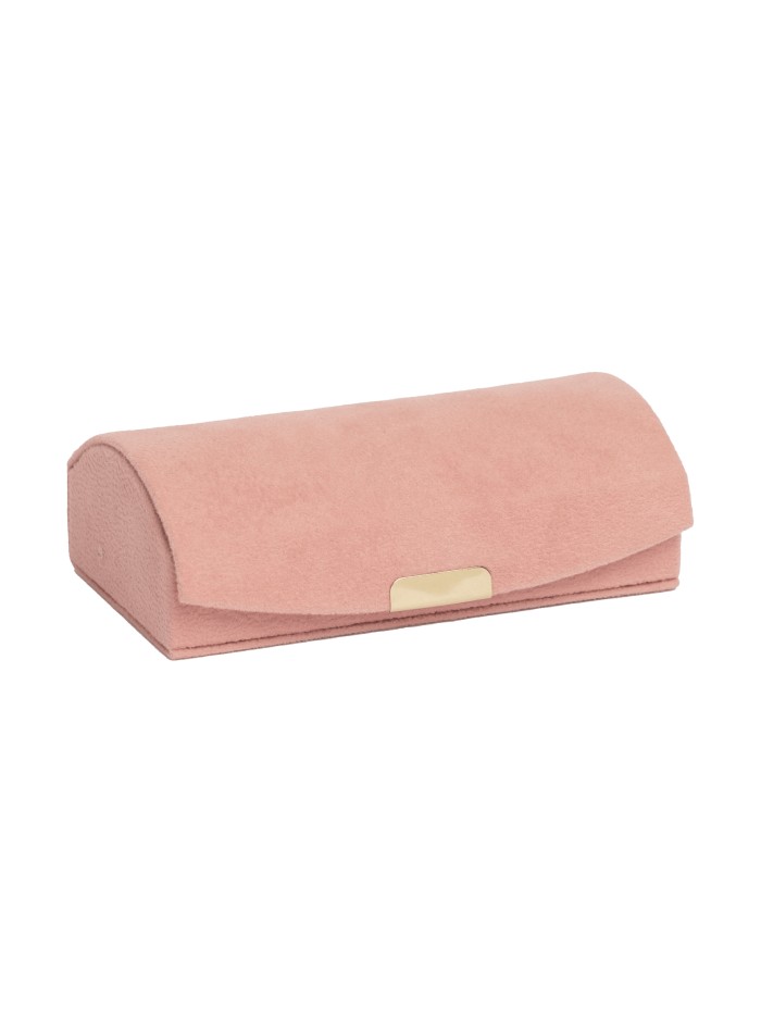 Travel jewelry box in pink velvet