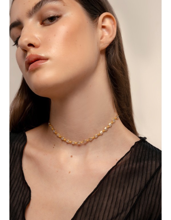 Choker Niagara White and gold 2
