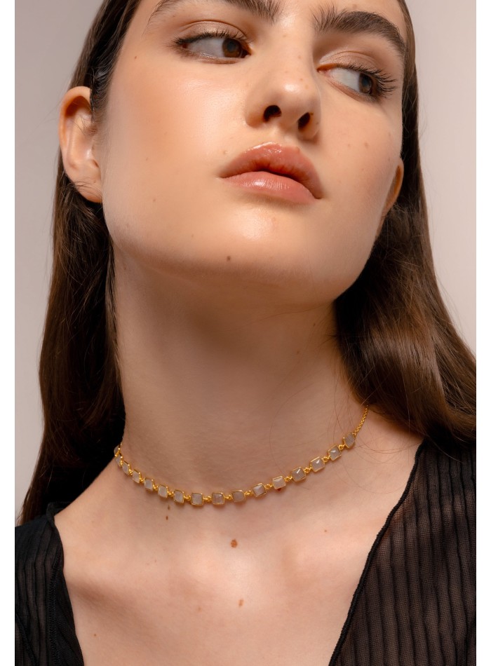 Choker Niagara Blanco y dorado