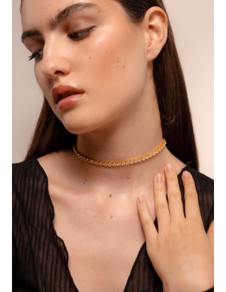 Riviere Zirconia Golden Choker