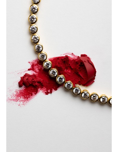 Tour de cou en zirconium plaqué or Riviere