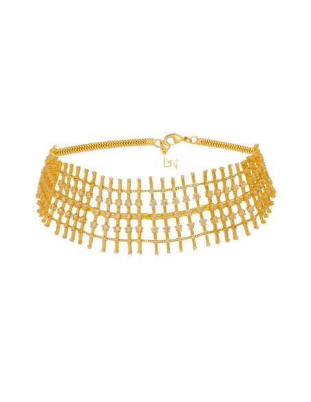 Choker dorado con circonitas Choker dorado con circonitas